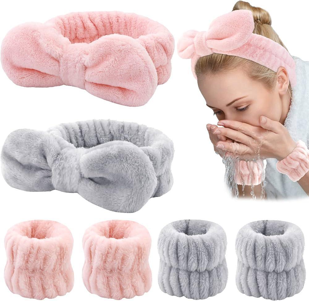 3 in 1 Makeup Accessories Deals - Pack of 3 Facial Bands in Pink & Grey